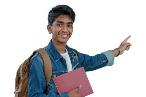 PNG South asian student dimples person happy.